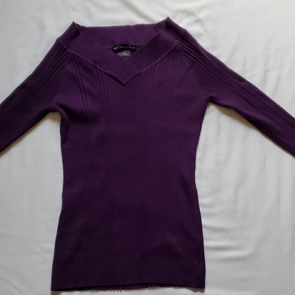 Purple v neck sweater nwot